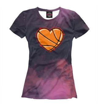 Футболка для девочек Valentines Day Basketball