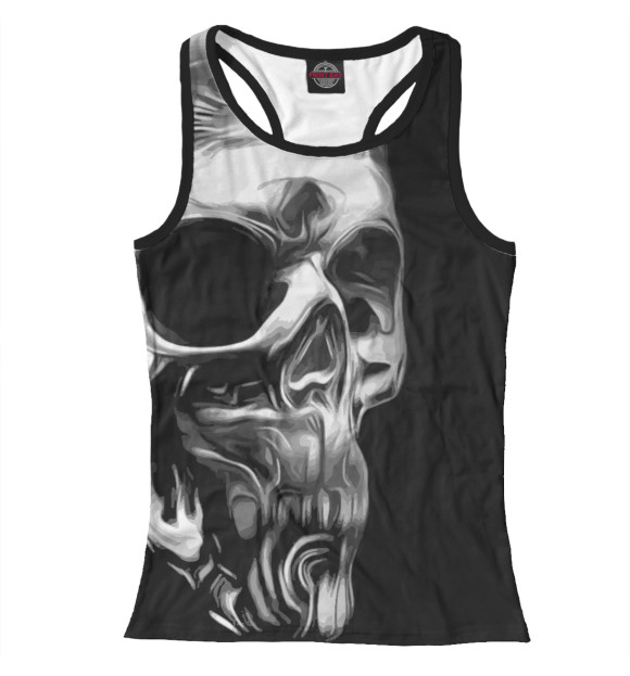Женская майка-борцовка с изображением Skull цвета Белый