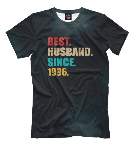 Футболка для мальчиков с изображением Best husband since 1996 цвета Белый