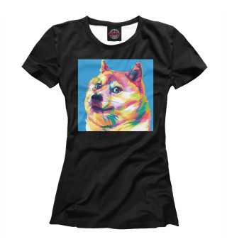 Женская футболка Doge Color