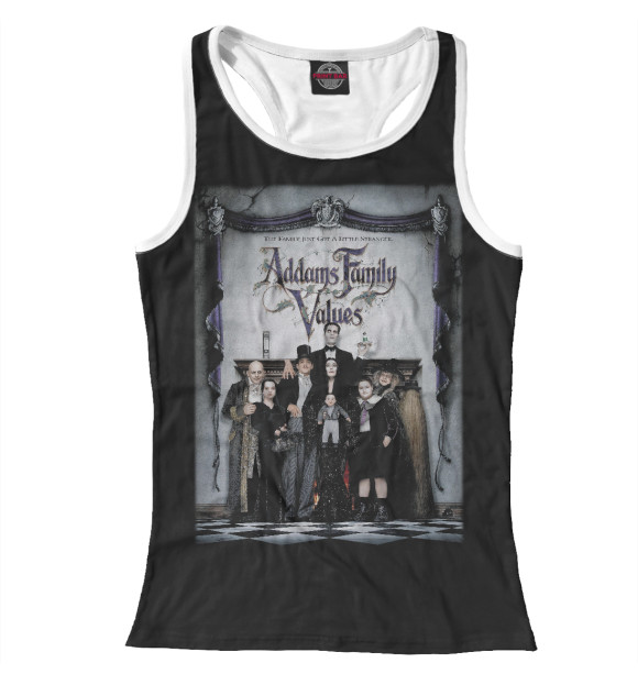 Женская майка-борцовка с изображением Семейка Адамс цвета Белый