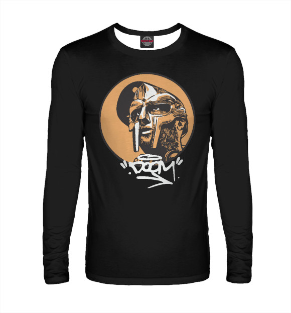 Мужской лонгслив с изображением MF Doom цвета Белый