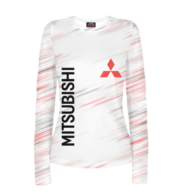 Женский лонгслив с изображением Mitsubishi цвета Белый