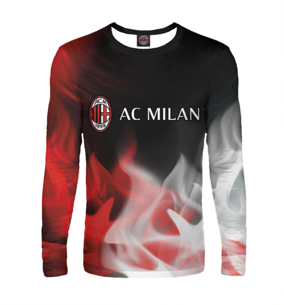 Мужской лонгслив с изображением AC Milan / Милан цвета Белый