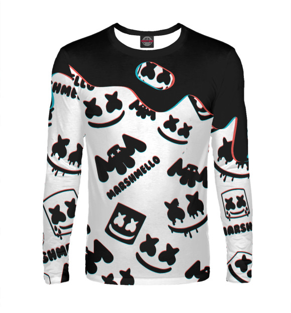 Мужской лонгслив с изображением Marshmello цвета Белый