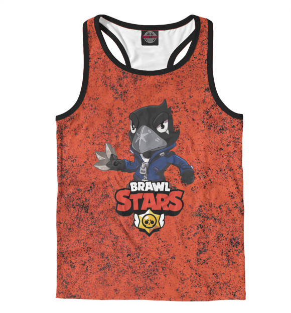 Мужская майка-борцовка с изображением Brawl Stars Crow цвета Белый