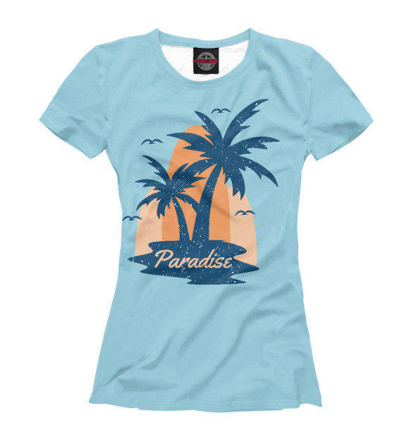 Футболка для девочек с изображением Paradise цвета Белый