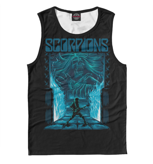 Майка для мальчика с притом Scorpions цвета Белый Майка для мальчика с изображением Scorpions цвета Белый