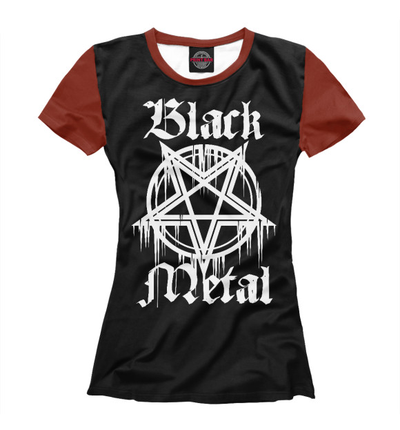 Футболка для девочек с изображением Black metal цвета Белый
