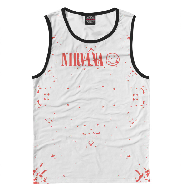 Мужская майка с притом Nirvana цвета Белый Мужская майка с изображением Nirvana цвета Белый