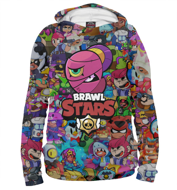 Мужское худи с изображением Brawl Stars:Tara цвета Белый