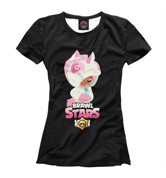 Женская футболка с изображением Brawl Stars UNICORN цвета Белый