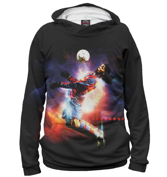 Мужское худи с изображением Ronaldinho цвета Белый