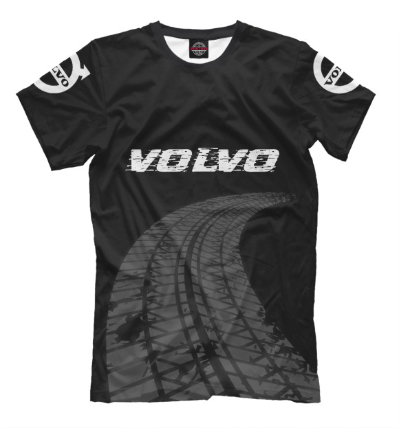 Мужская футболка с изображением Volvo Speed Tires (лого на рукавах) цвета Белый