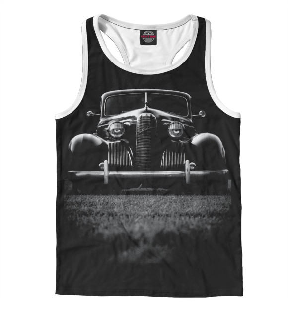 Мужская майка-борцовка с изображением Ретро тачка цвета Белый