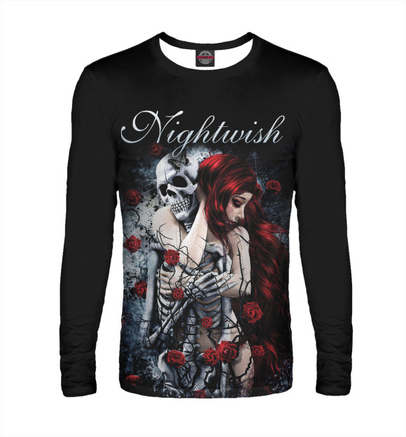 Мужской лонгслив с изображением Nightwish цвета Белый