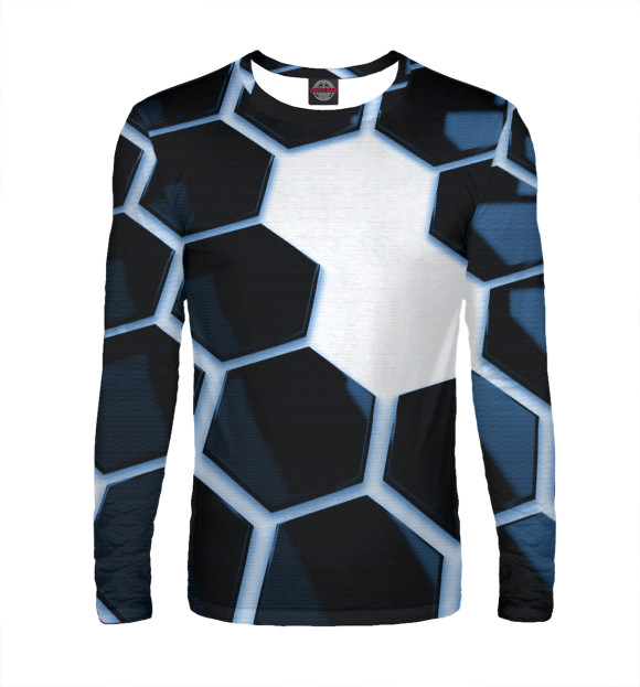 Мужской лонгслив с изображением Броня цвета Белый