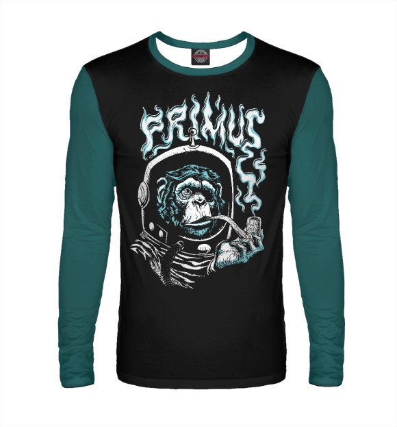 Мужской лонгслив с изображением Примус примат цвета Белый