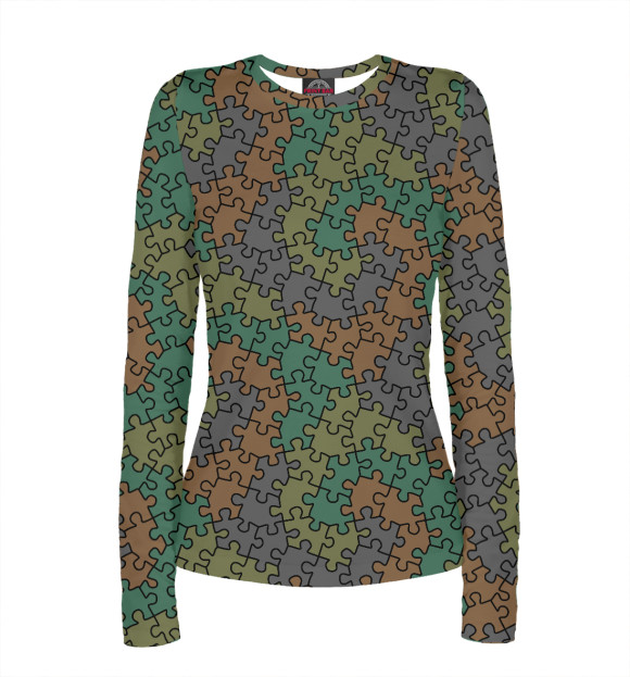 Женский лонгслив с притом Urban Helix цвета Белый Женский лонгслив с изображением Urban Helix цвета Белый