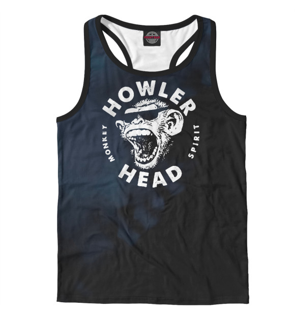 Мужская майка-борцовка с изображением Howler Head Monkey Kentucky цвета Белый
