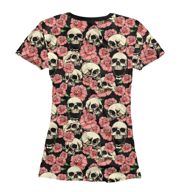 Женская футболка с изображением Skull&Rose цвета Белый