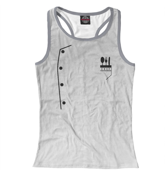 Женская майка-борцовка с изображением Chef Uniform цвета Белый