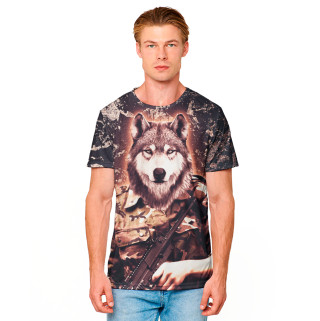 Мужская футболка Волк с ппешкой