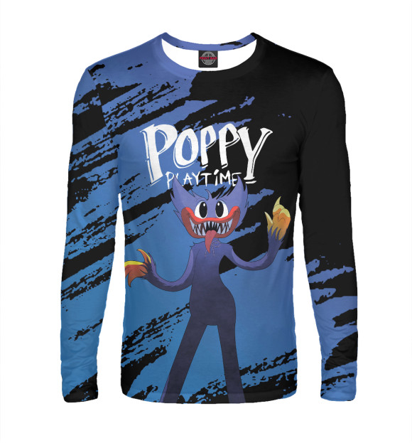 Мужской лонгслив с изображением Poppy Playtime цвета Белый