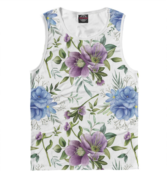 Майка для мальчика с изображением Акварельный букет цвета Белый