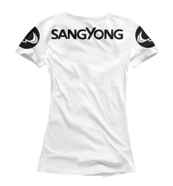 Женская футболка с изображением Ssang Yong Kyron цвета Белый
