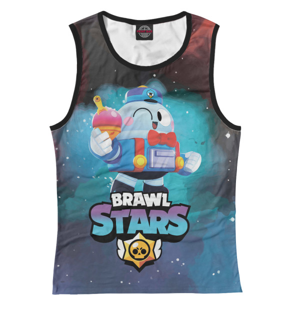 Женская майка с изображением Brawl Stars цвета Белый