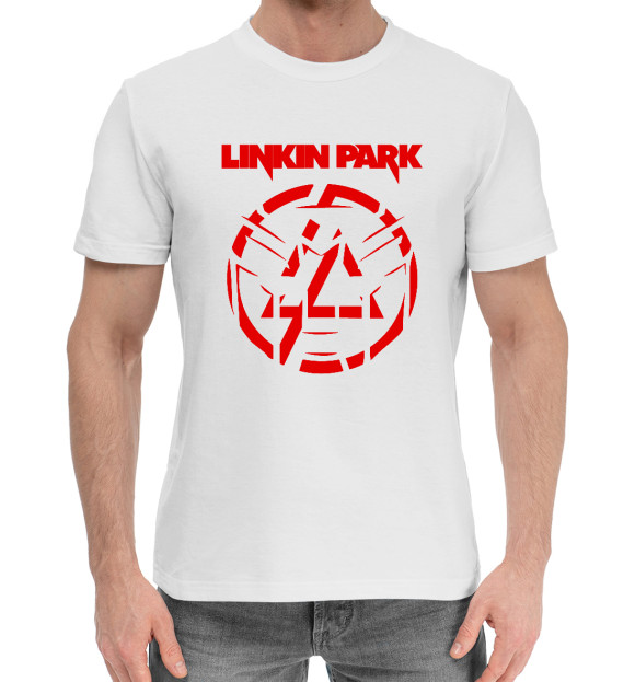 Мужская хлопковая футболка с изображением Linkin Park цвета Белый