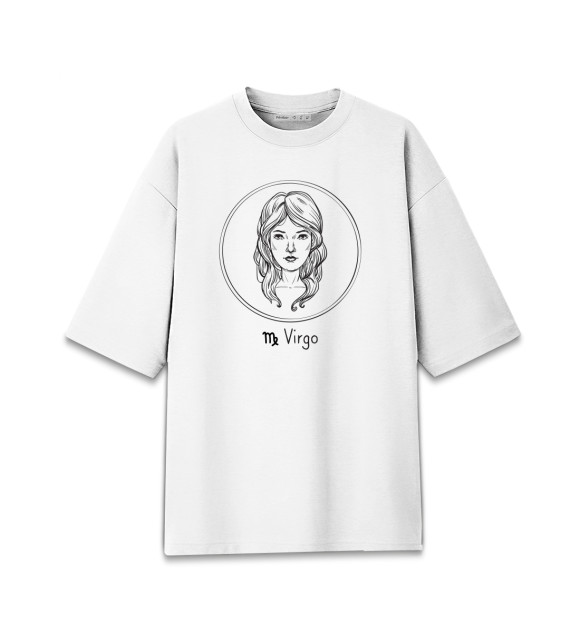 Женская футболка оверсайз с изображением Virgo цвета Белый