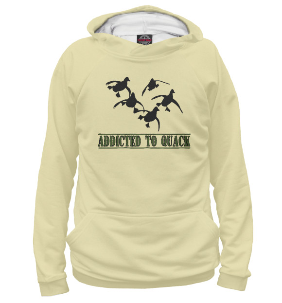 Женское худи с изображением Addicted to Quack! цвета Белый