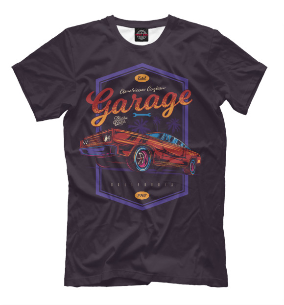 Футболка для мальчиков с изображением Garage цвета Белый