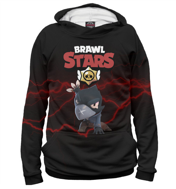Мужское худи с изображением Brawl Stars: CROW цвета Белый