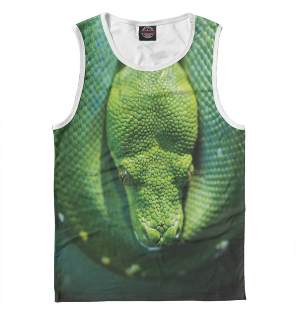 Майка для мальчика с притом Зеленый змий цвета Белый Майка для мальчика с изображением Зеленый змий цвета Белый