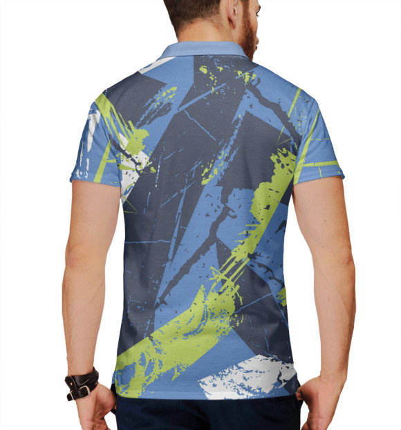 Мужское поло с притом Спортивный стиль цвета Белый Мужское поло с изображением Спортивный стиль цвета Белый