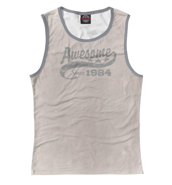 Майка для девочки с изображением Awesome Since 1984 цвета Белый