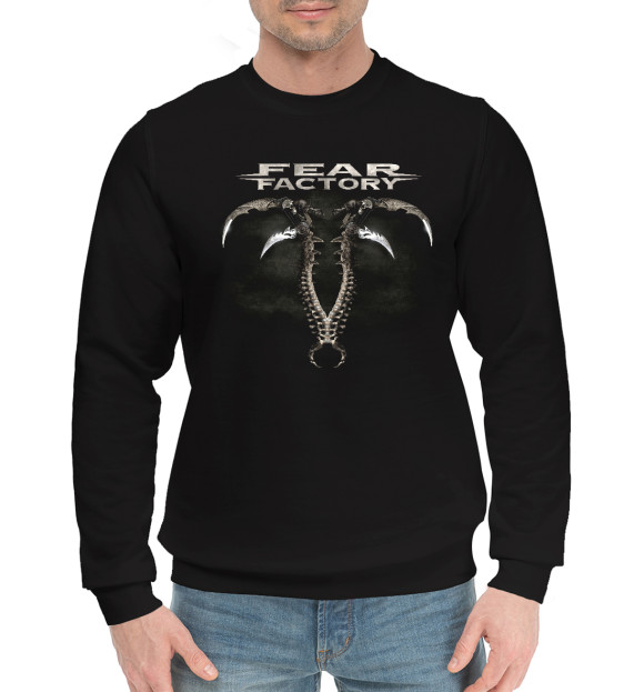 Мужской хлопковый свитшот с изображением Fearfactory цвета Черный