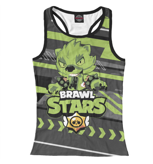 Женская майка-борцовка с изображением Brawl Stars цвета Белый