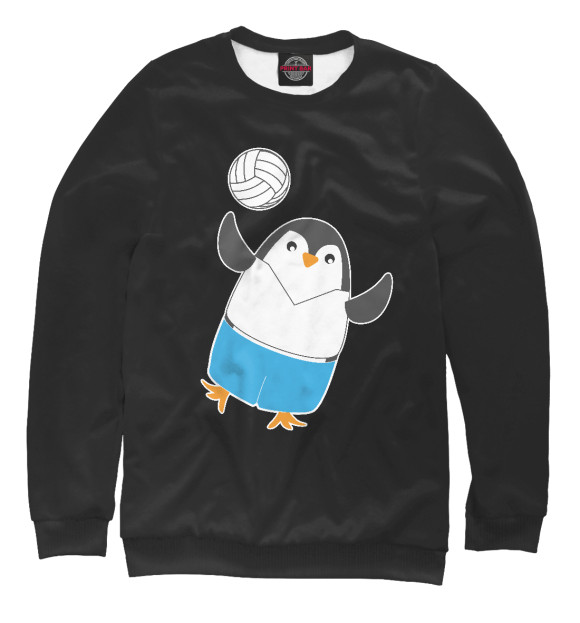 Мужской свитшот с изображением Пингвин цвета Белый