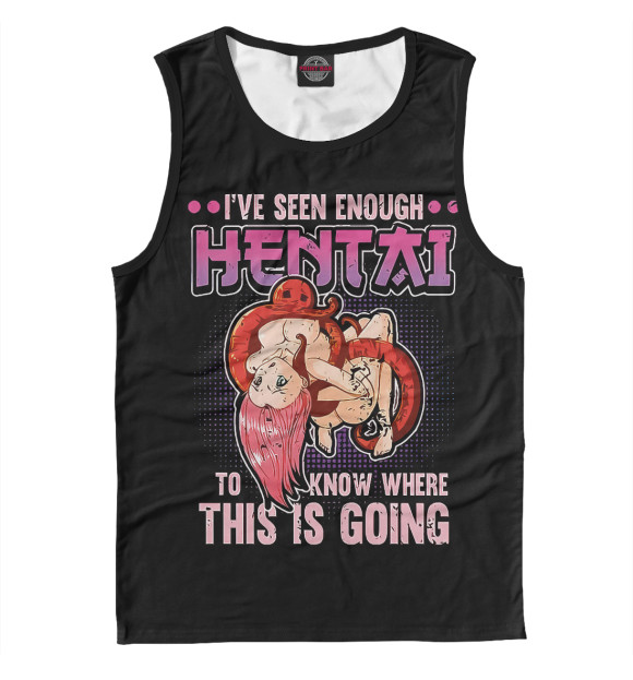 Мужская майка с изображением Senpai цвета Белый