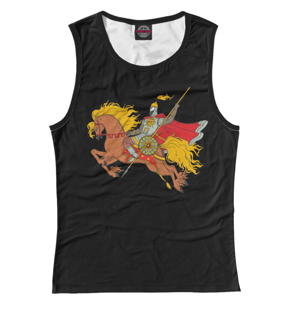 Майка для девочки с притом Богатырь цвета Белый Майка для девочки с изображением Богатырь цвета Белый