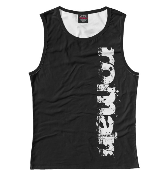 Майка для девочки с изображением Роман (брызги красок) цвета Белый