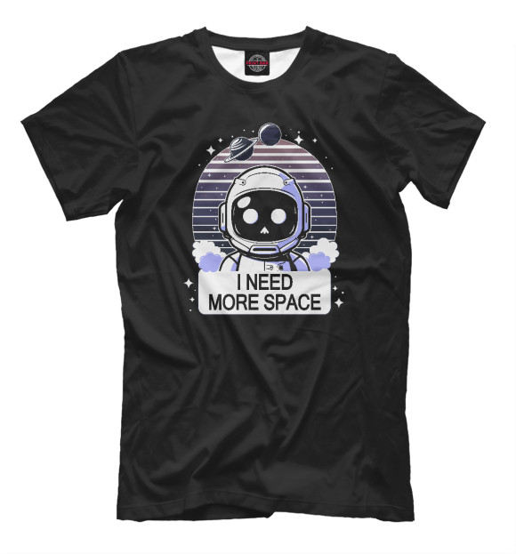 Футболка для мальчиков с изображением I need more space цвета Белый