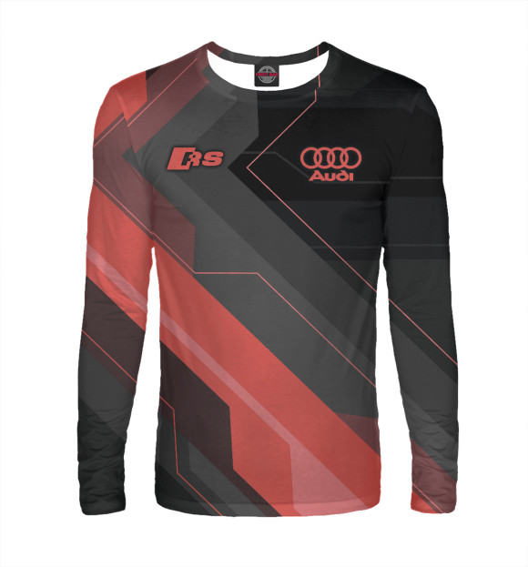 Мужской лонгслив с изображением Audi RS цвета Белый