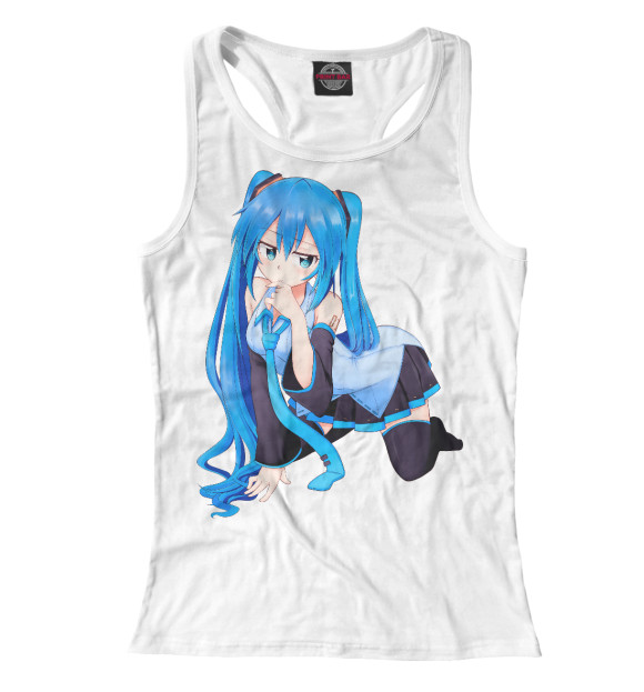 Женская майка-борцовка с изображением Hatsune Miku: Project DIVA цвета Белый