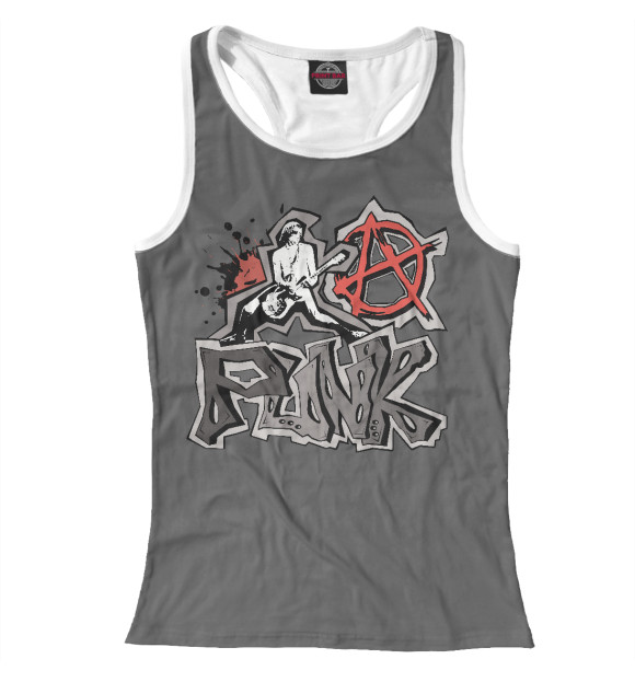 Женская майка-борцовка с изображением Punk цвета Белый