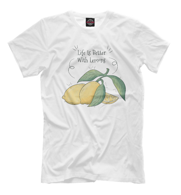 Футболка для мальчиков с изображением Лимон - life is better with lemons цвета Белый